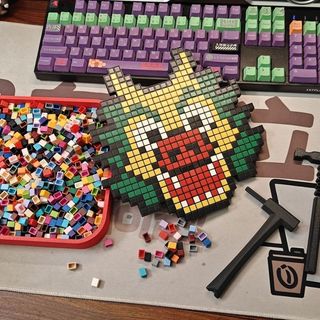 Impressão batendo Doudou Cultural criativo artesanal diy conjunto tridimensional blocos de construção fusão quebra-cabeç