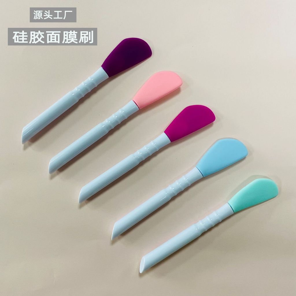 Pincel de silicone para máscara facial, aplicador de máscara com cabeça plana, multicolorido, conjunto de beleza para li