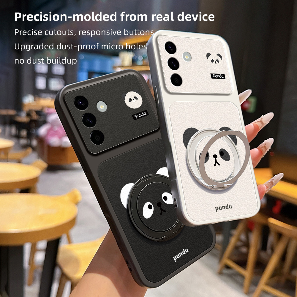 Para Samsung Galaxy A73 A57 A56 A55 A54 A53 A52 A52S A51 A50 A50S A30S S21 Plus Ultra S21 FE Note 20 Kawaii Panda Anel T