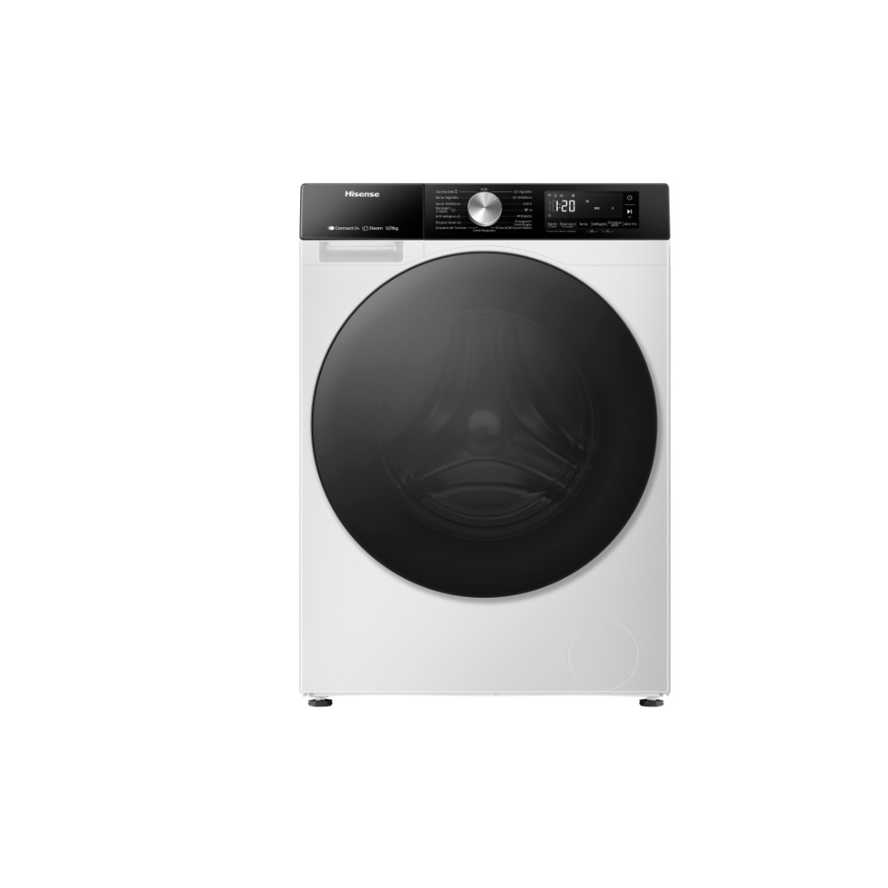 Lava e Seca Hisense 12kg 3s Inverter com Wi-fi e Função Steam Branca