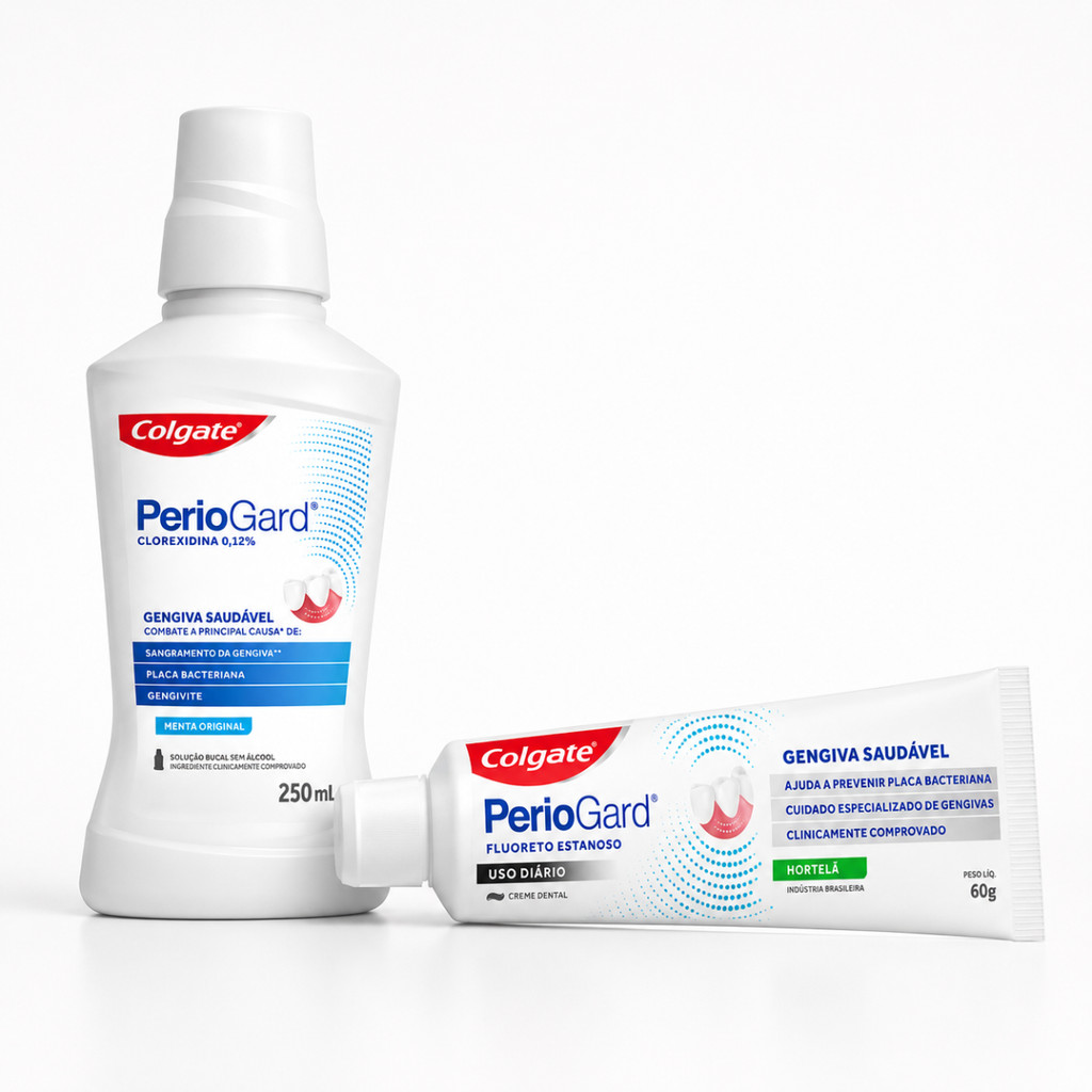 Kit Creme Dental E Enxaguante Bucal Periogard Colgate