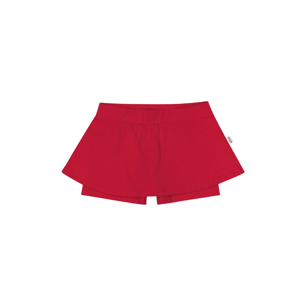 Short Saia Infantil Menina em Cotton Básico Elian Vermelho