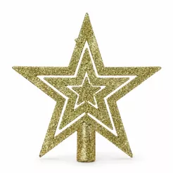 Estrela Ponteira com Glitter - Enfeite Natalino - Árvore de Natal