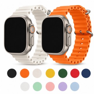 Pulseiras Ocean Silicone Para Smart Watch Relógios 38mm 40mm 41mm 42mm 44mm 45mm 47mm 49mm