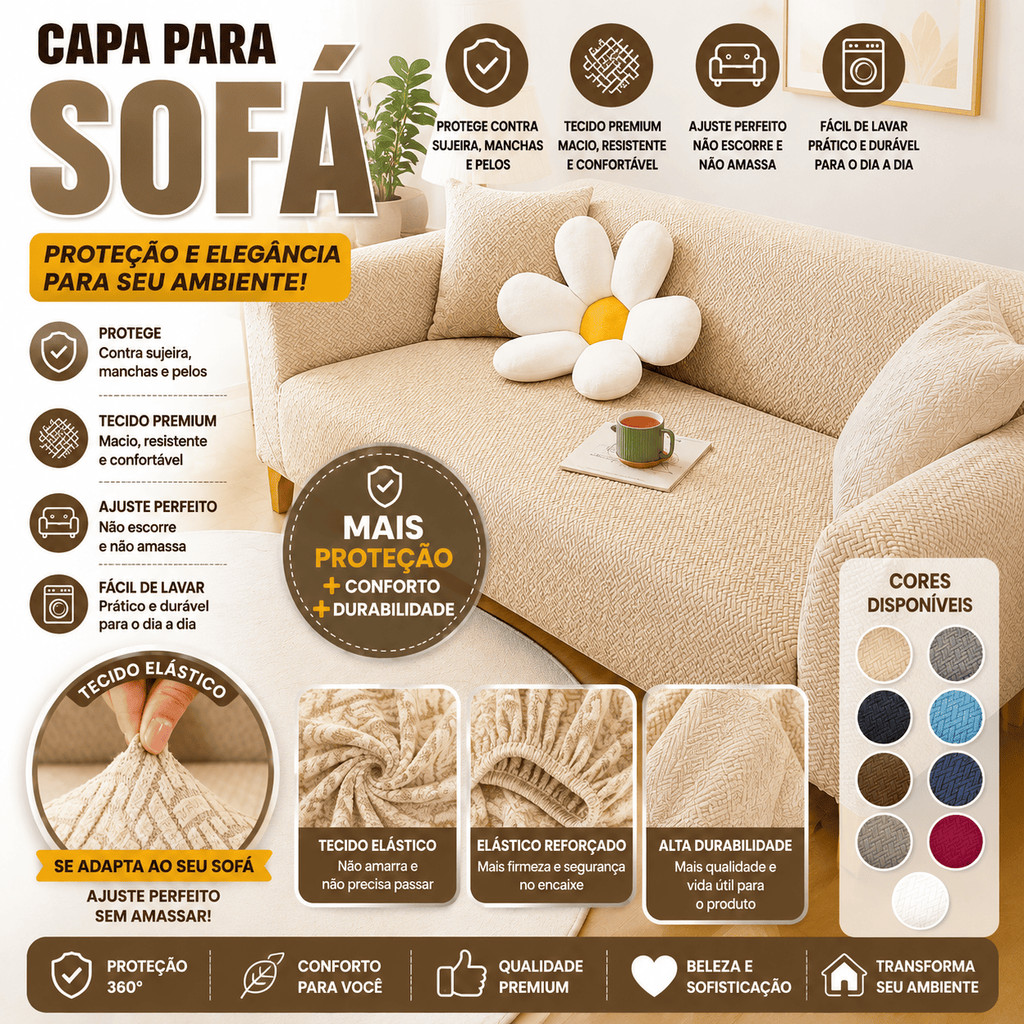 Capa Para Sofa Estampada 1 2 3 4 Lugares Antiderrapante A Prova De Poeira Lavavel Alta Qualidade Elastica Protecao Sala