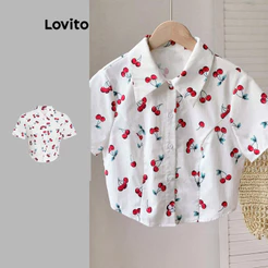 Lovito Casual Blusa Blusa Padrão Simples Cropped Para Mulheres L118ED140