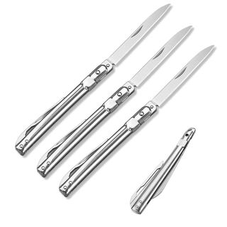 Kit 3 Mini Canivete Bisturi Formato Caneta em Aço Inoxidável Compacto para Camping Pesca Abrir Cartas Coleção e Uso Diár