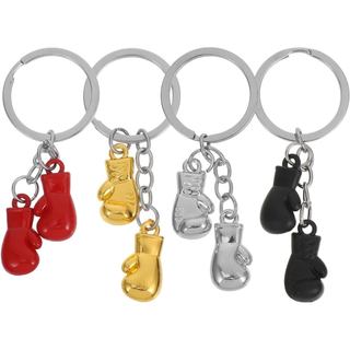 Amosfun 4 Peças Chaveiro de Boxe em Metal com Pingente de Luvas 3D para Amantes de Boxe, Entusiastas de Esportes, Lembra