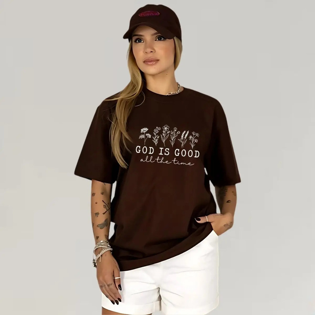 Camiseta Feminina Estampada Moda Casual Blusa T-shirt Estilosa Confortável Lançamento Look Tendência Algodão