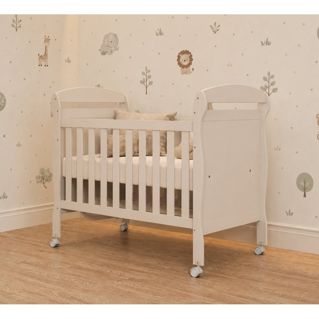 Berço Danny 2 em 1 para Colchão 130x70cm 100% MDF Branco Fosco