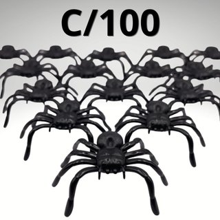 Kit 100 Mini Aranha De Plastico Brinquedo Hallowen Dia Das Bruxas Lembrancinha ANIVERSARIO