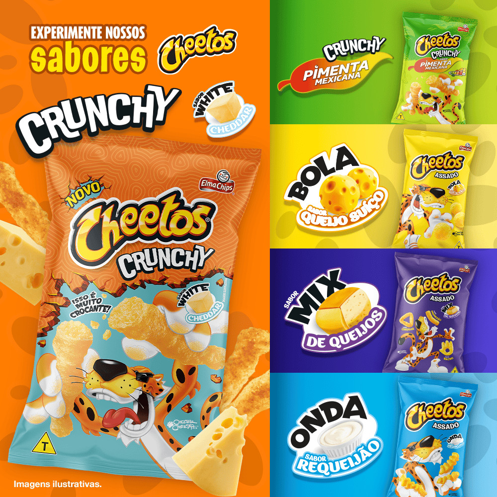Cheetos Salgadinho de Milho Crunchy White Cheddar Pacote 78g · foto 2