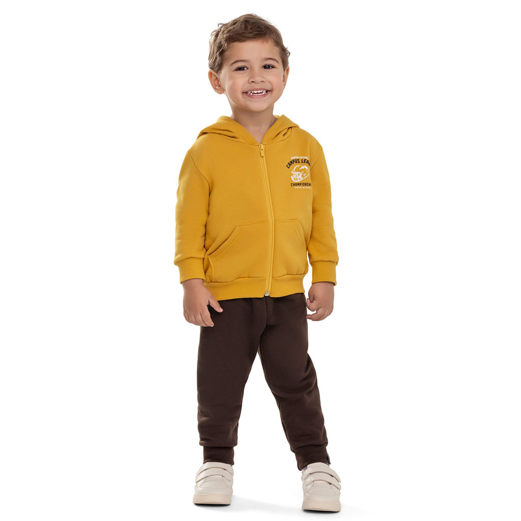Conjunto Longo Infantil Menino Esportivo Elian Amarelo