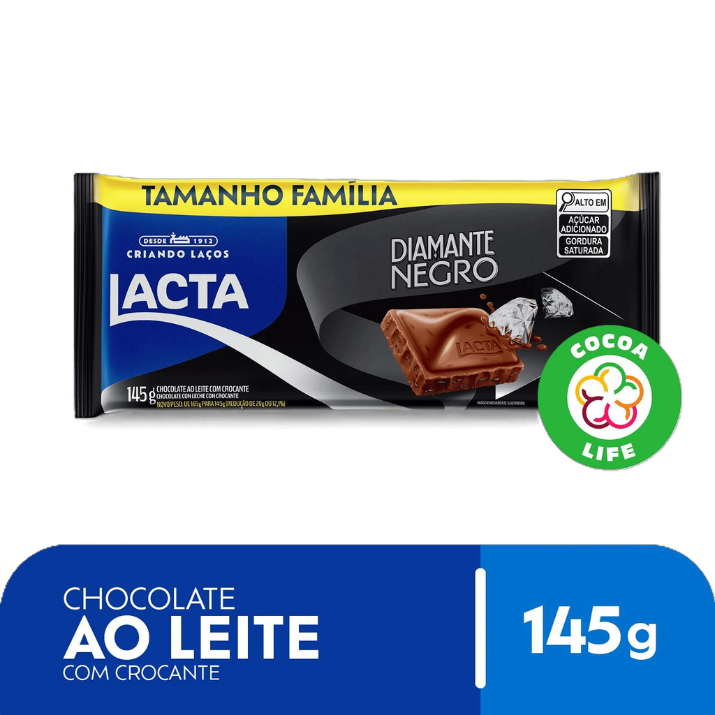 Lacta Chocolate Diamante Negro 145g