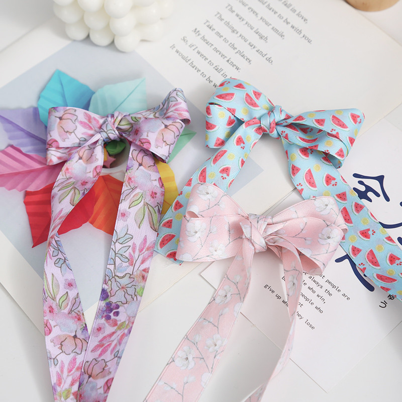 Dupla face impressa peônia chá branco flor fita fita poliéster algodão fita diy artesanal acessórios para o cabelo Mater