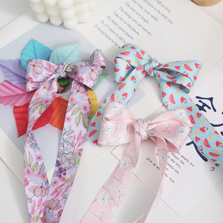 Dupla face impressa peônia chá branco flor fita fita poliéster algodão fita diy artesanal acessórios para o cabelo Mater