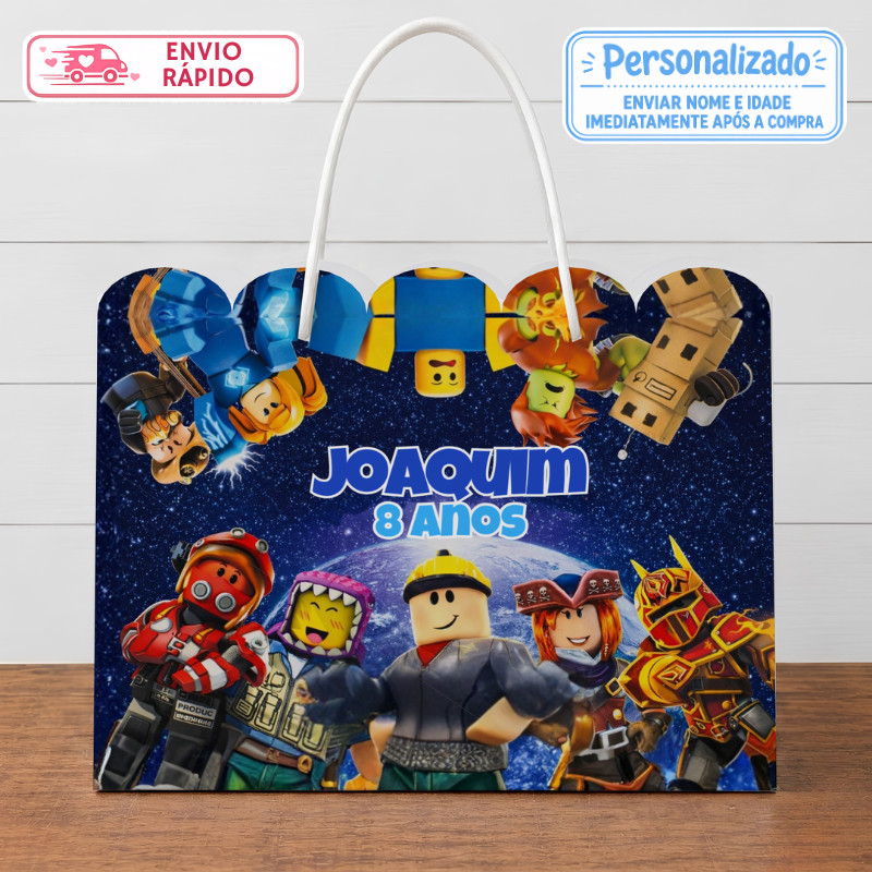 Sacolinha Roblox Personalizada Lembrancinhas Festa infantil Aniversário Sacola G