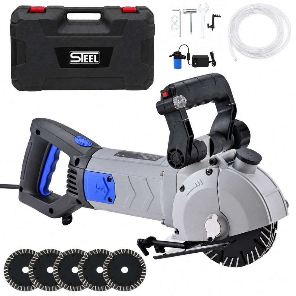 Cortadora De Parede E Concreto Elétrica 5.500W Industrial 5 Discos Profissional + Kit Refrigeração ENVIO IMEDIATO