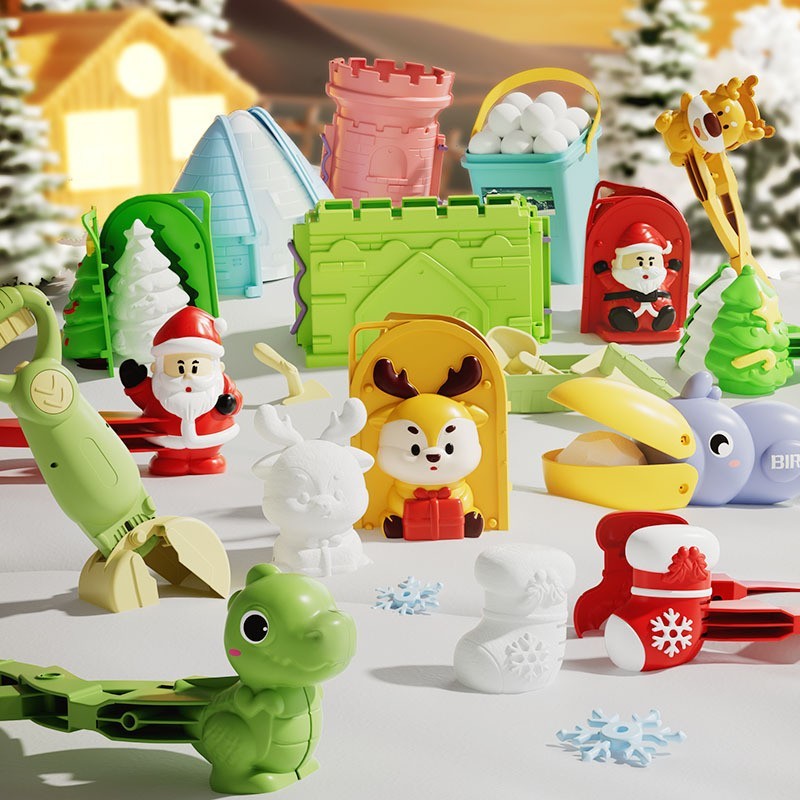 Jogar neve ferramenta útil clipe de bola de neve brinquedo pato natal boneco de neve amor forma molde crianças adulto ba