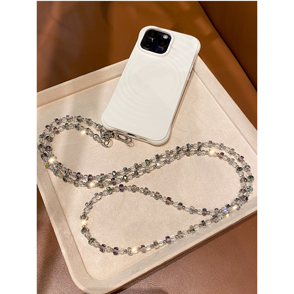 Crossbody cordão para celular luxo cristal Halter pescoço Anti-perdido Universal chaveiro pulseira corda de pulso influe