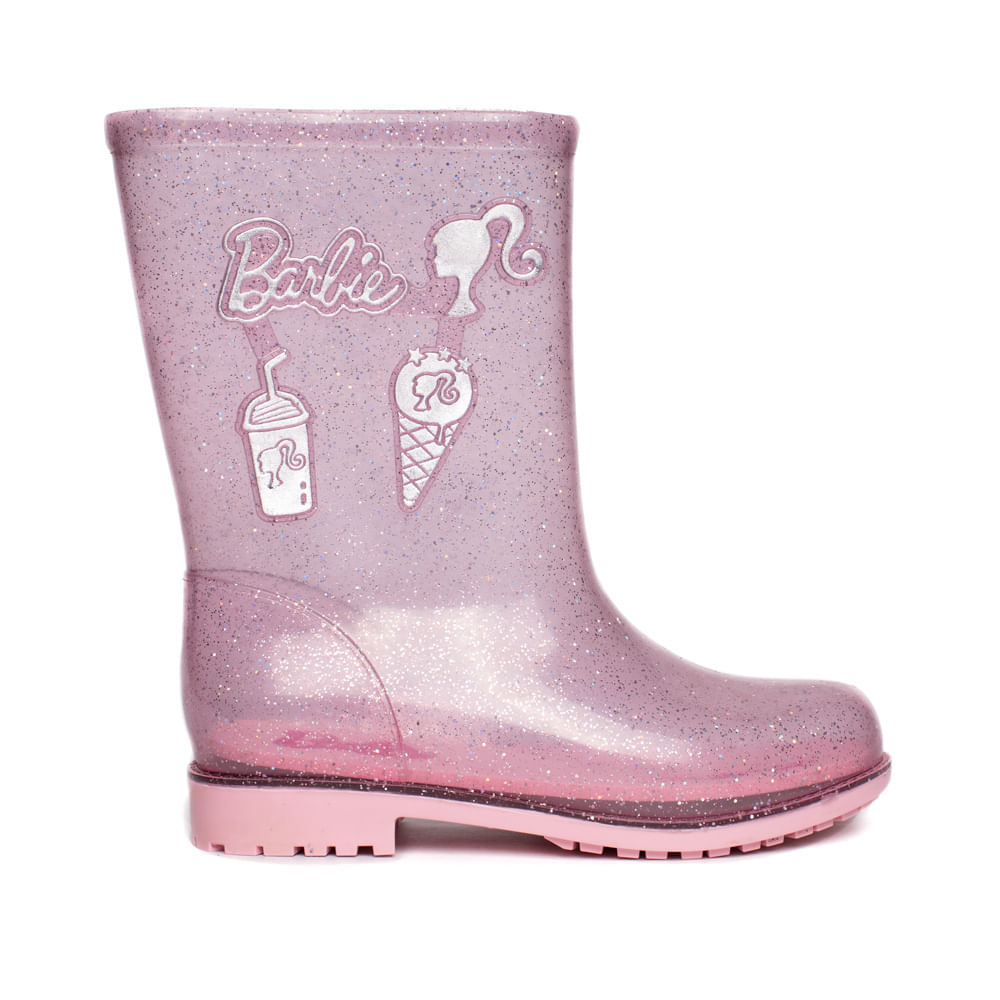 Bota Galocha Infantil Grendene Barbie Rosa