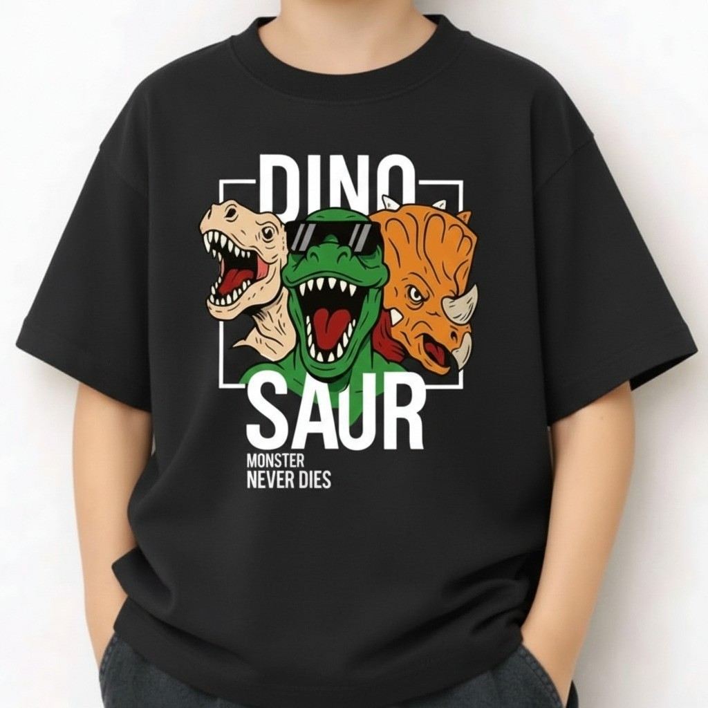 Camiseta Infantil Menino Estampa Dinossauro Radical Roupa Infantil 100% Algodão Linha Premium