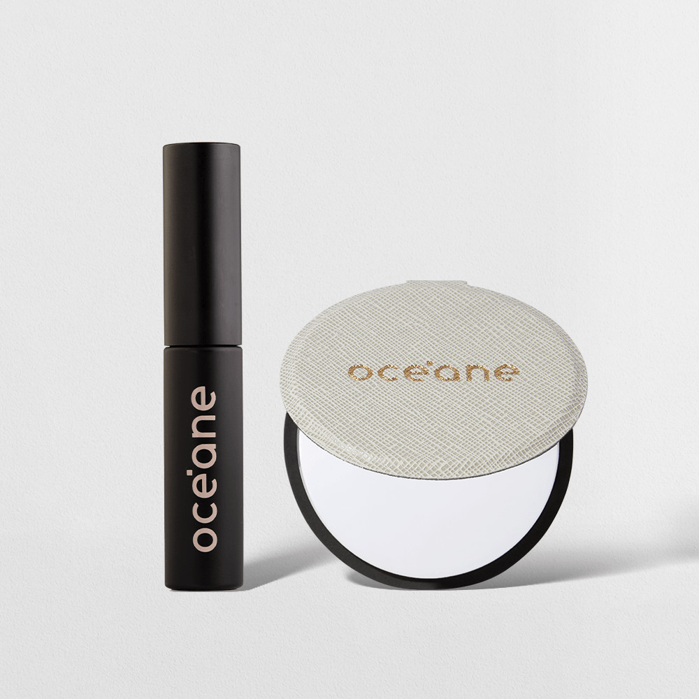 Kit Mini Máscara de Cílios Preta + Mini Espelho Compacto Capri Slim (2 Produtos)