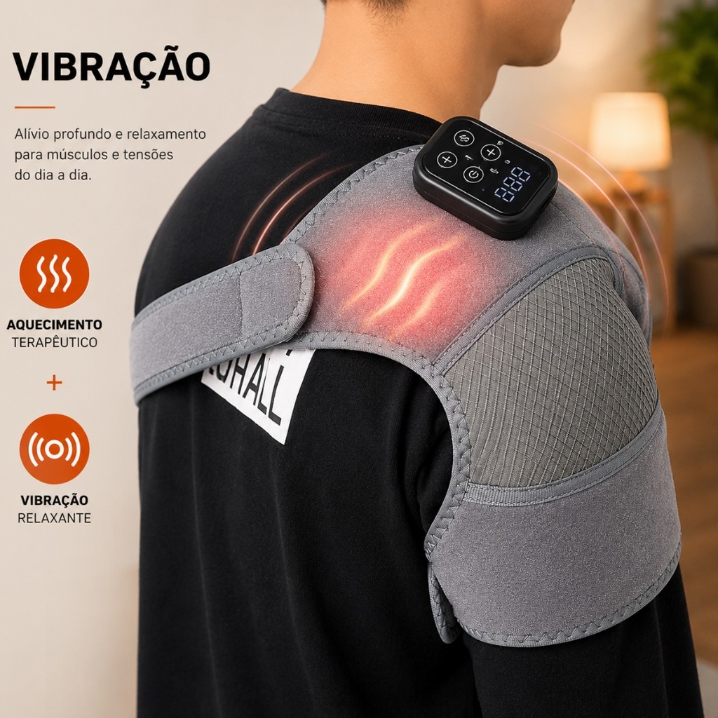 Massageador Elétrico Joelho Ombro Cotovelo Vibração Aquecimento Relaxante Portátil — imagem 2 de 2