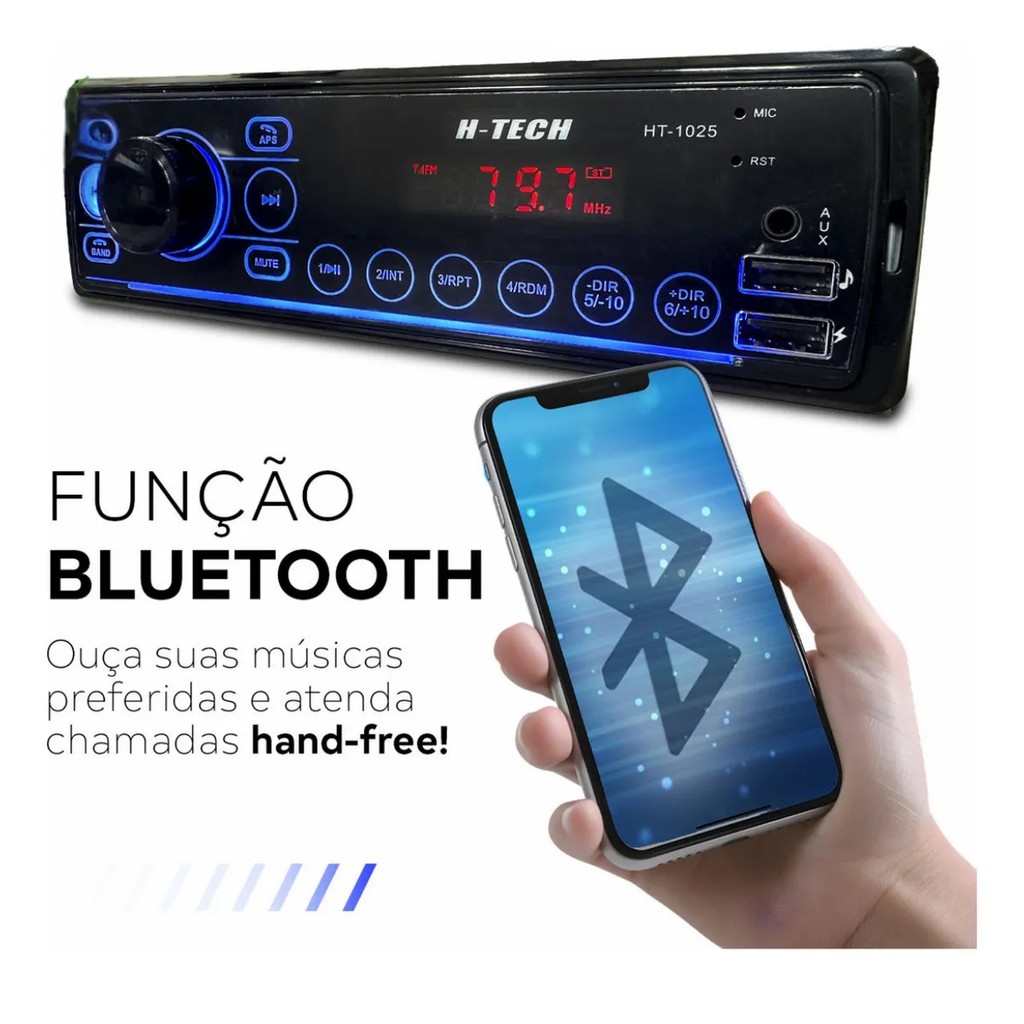PAR ALTO FALANTE FULL RANGE 6" 110 RMS + RÁDIO BLUETOOTH/USB — imagem 2 de 2