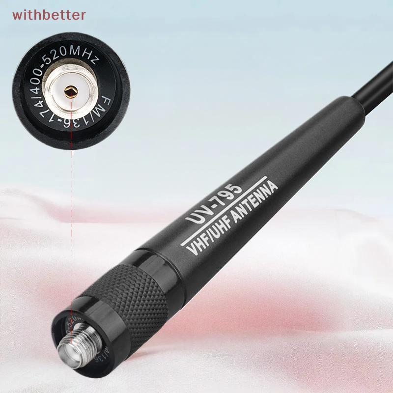 AR-795 SMA-F Fêmea Banda Dupla VHF/UHF 136-174MHz/400-520MHz Antena Macia Para UV-5R-82 BF-888S Walkie Talkie