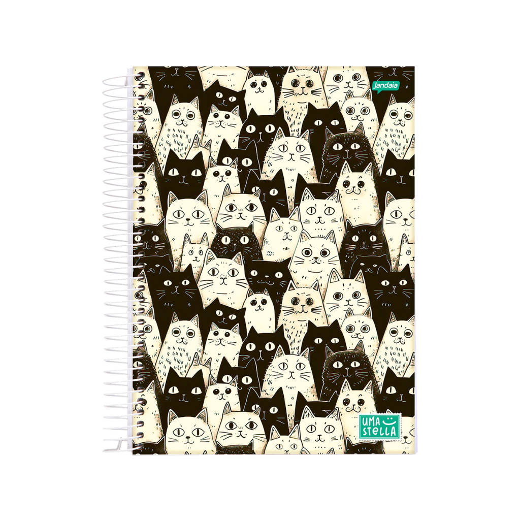 Caderno 10 Matérias Universitario 160 Folhas Stella - Jandaia Capa:Gato