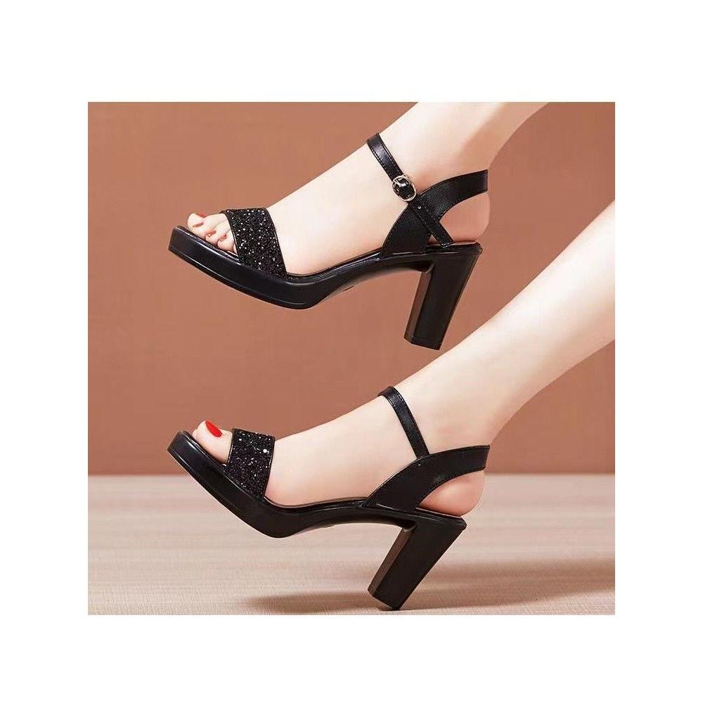 Sapatos femininos sapatos femininos sandálias novo estilo verão temperamento sandálias romanas feminino salto grosso mod