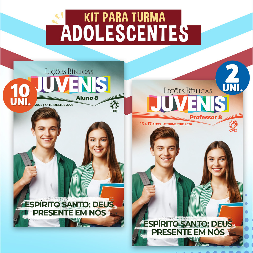 Kit Lições Bíblicas Juvenis Ebd /10 Alunos + 2 Professor / 4° trimestre 2026- Cpad