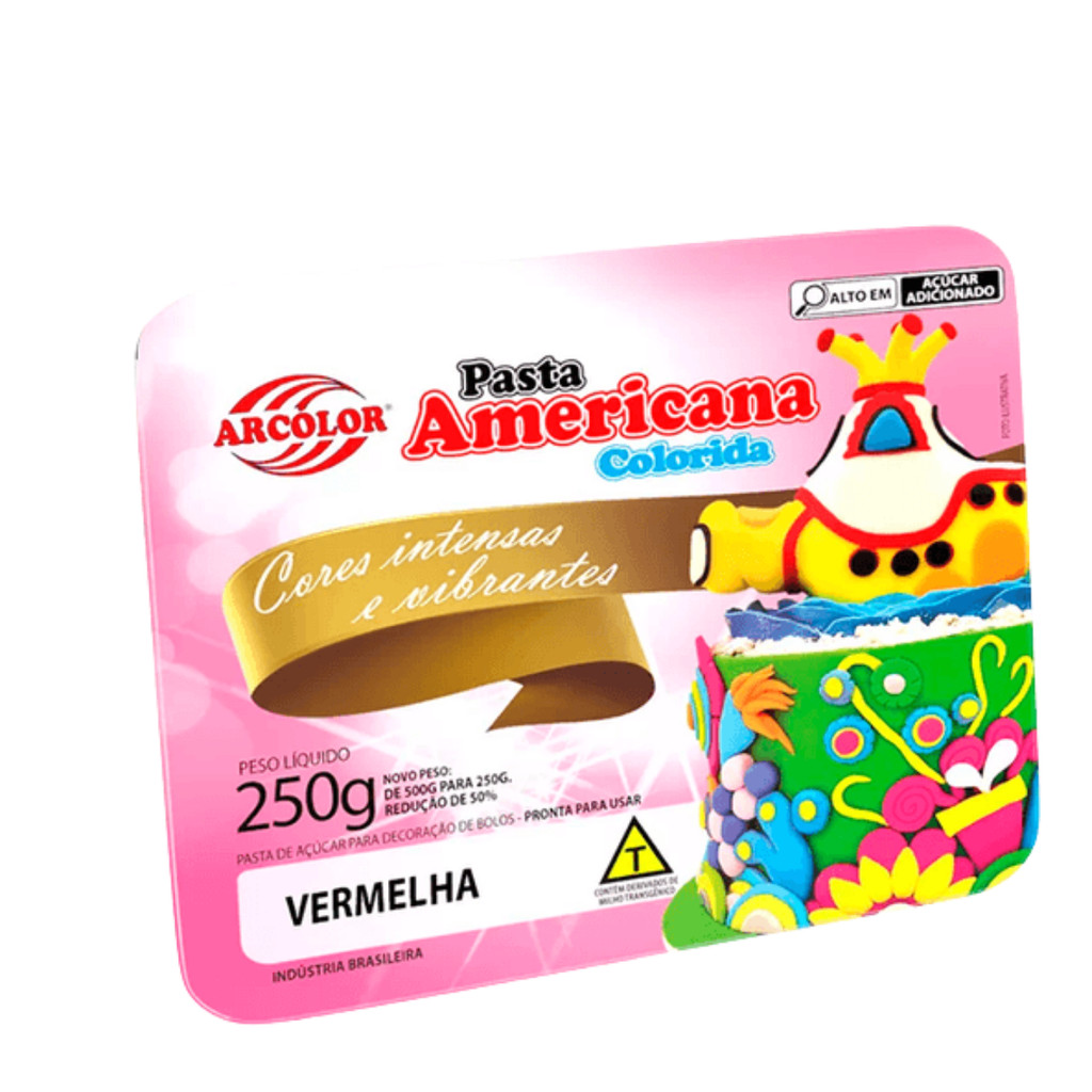 PASTA AMERICANA COLORIDA ARCOLOR 250G VERMELHA ARCOLOR — imagem 2 de 2