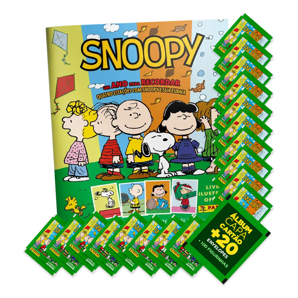 Snoopy Álbum Capa Mole+20 Envelopes(100 Figurinhas)