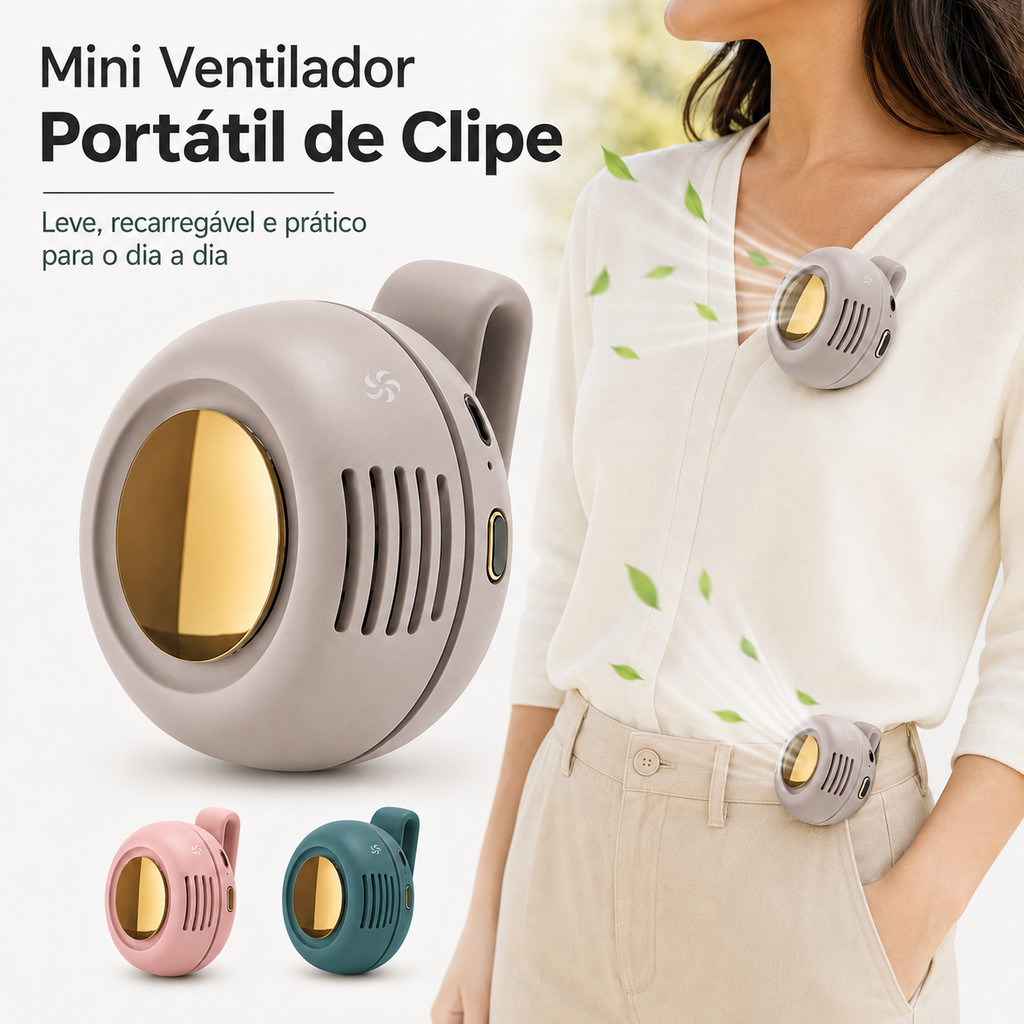 Mais Recente Verão . Ventilador De Cintura Sem Lâmina Três Velocidades Ajustáveis Mini E Portátil Silencioso Ao Ar Livre