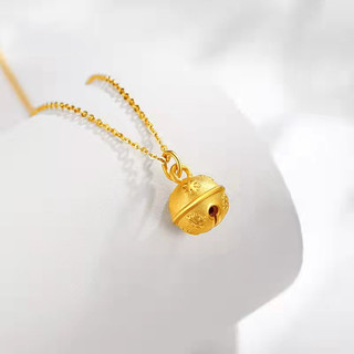 Vietnam areia ouro sino floco de neve colar cobre banhado a ouro moda natal pequeno sino clavícula corrente temperamento