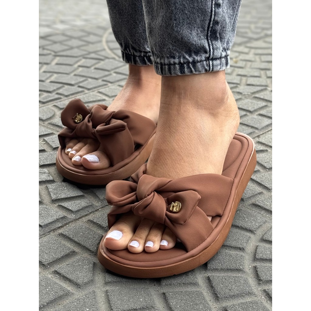 Sandália Modare Slide  Laço Feminina Ultra Confortável ( FORMA PEQUENA)  Casual levessima Lançamento Tendencia
