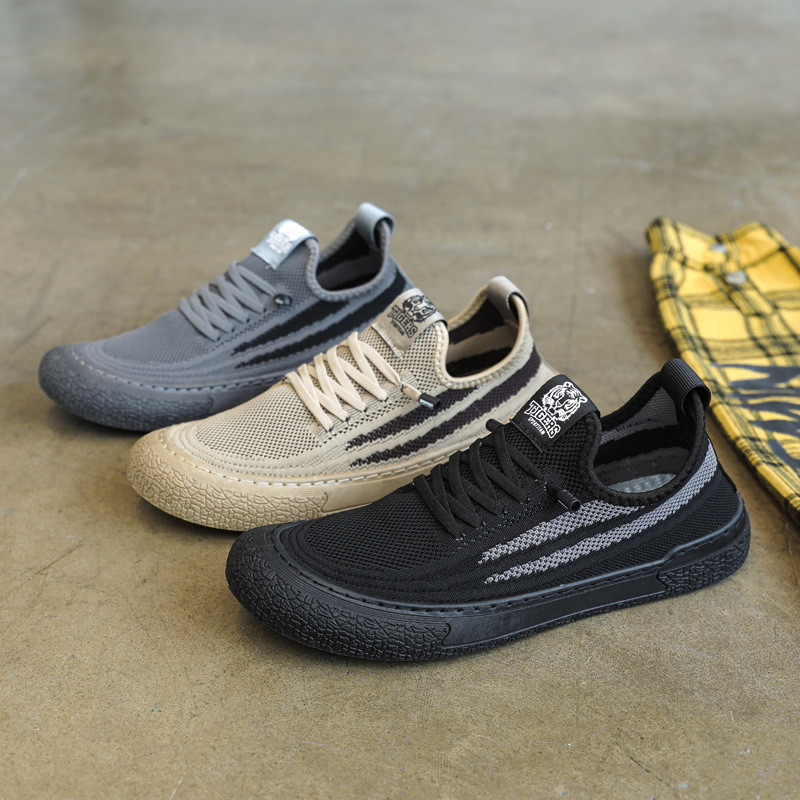 2024 sapatos masculinos de verão malha respirável sapatos de pano tênis casuais masculinos sapatos de trabalho sola maci