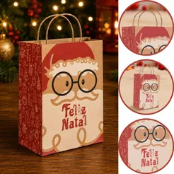 10 SACOLA P/ PRESENTE NATAL G 28X18X32 DIVERTIDO 6274 ( NATAL IDEIA 2026 )