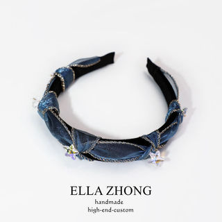 Escapando princesa ~ palácio Original azul bandana de aba larga temperamento Retro francês acessórios para o cabelo doce