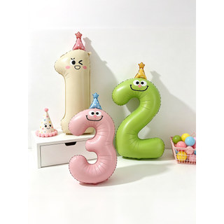 Feliz aniversário número balão de filme de alumínio tamanho grande bebê um ano de idade crianças festa decoração bolo fo