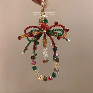 Estilo de natal alto valor dopamina sino artesanal diy frisado corrente do telefone móvel 2025 novo produto All-match pi