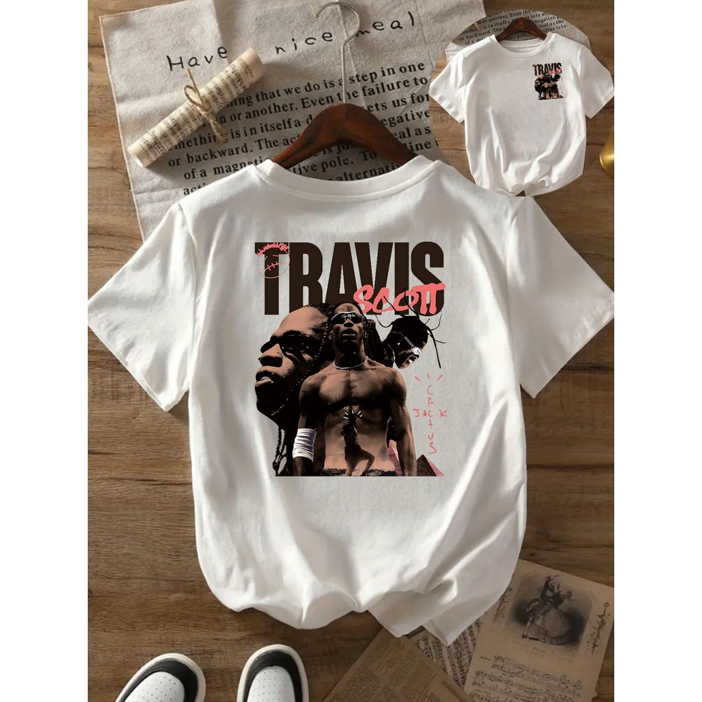 Camiseta Masculino Travis Scoot T-shirt casual Confortável, Estações, camisetas femininas