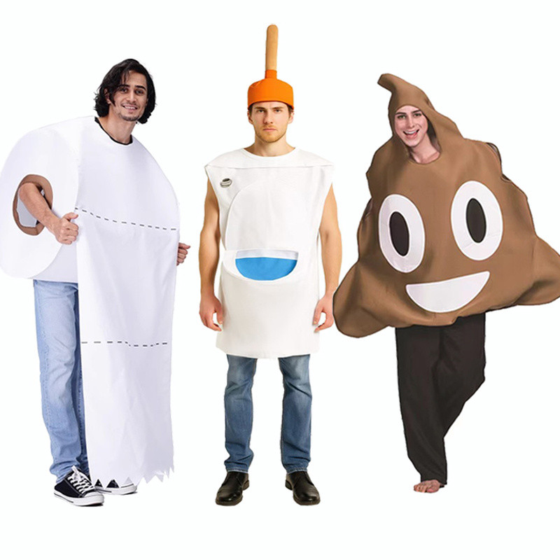 Halloween adulto crianças papel higiênico barata cos roupas engraçado homem higiênico Role vestir traje
