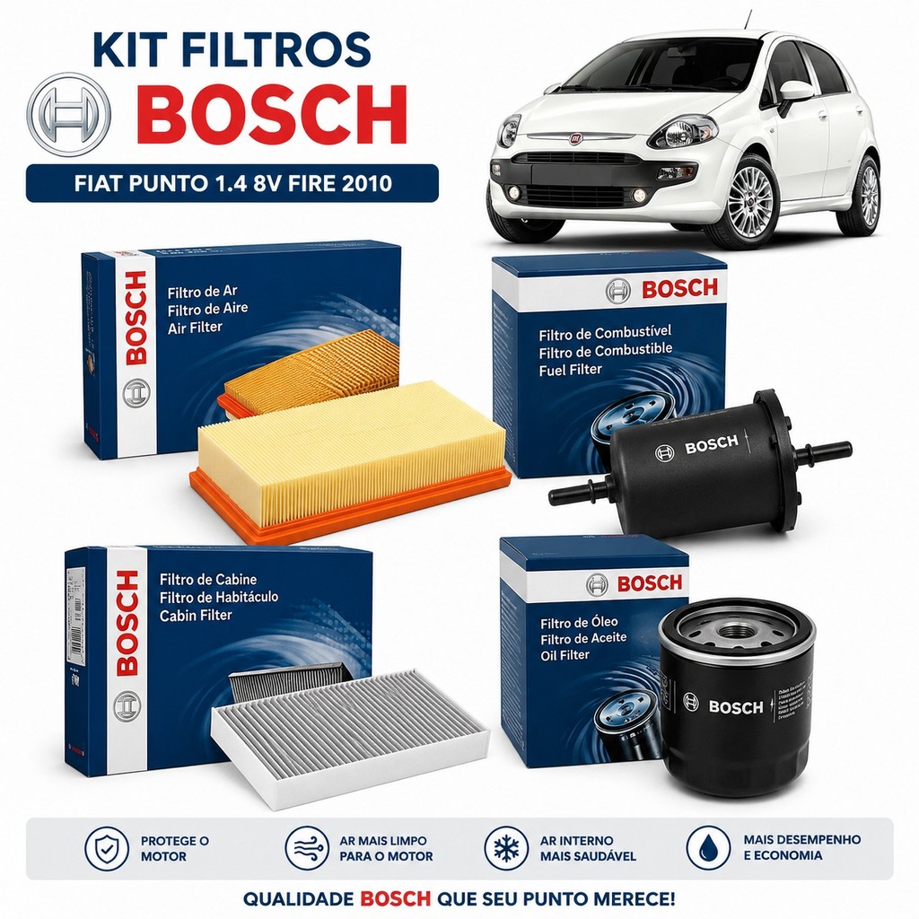 Kit Filtros Original Bosch Punto 1.4 fire 2013 a 2017