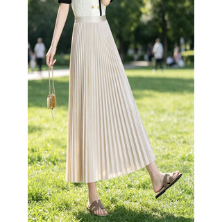 Primavera verão estilo saia elegante deste ano Popular saia plissada All-Match cintura alta A linha saia plissada compri