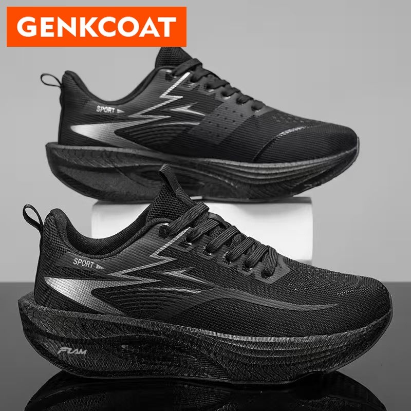 Unissex Preto Tênis De Corrida Placa Carbono Ultra-Leve Rebote Malha Quatro Estações Respirável Wearable