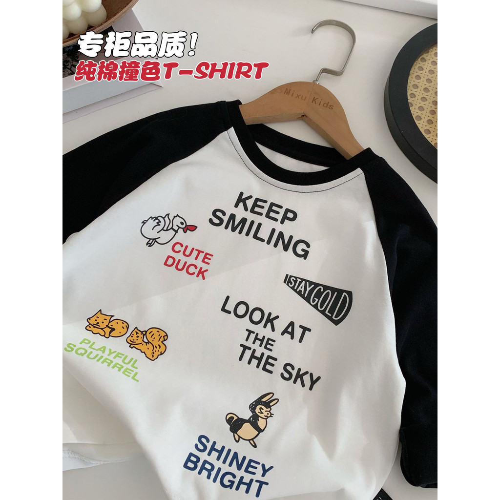 Crianças crianças roupas meninos dos desenhos animados Casual manga comprida camiseta puro algodão 2026 primavera outono