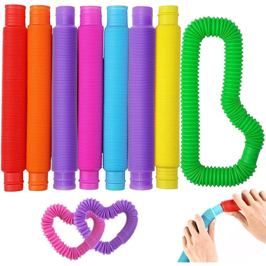 Tubo Poptube Fidget Tube Toys Pop It Tubo Colorido Anti Estresse e Criatividade Colorido Brinquedo Sensorial Relaxante